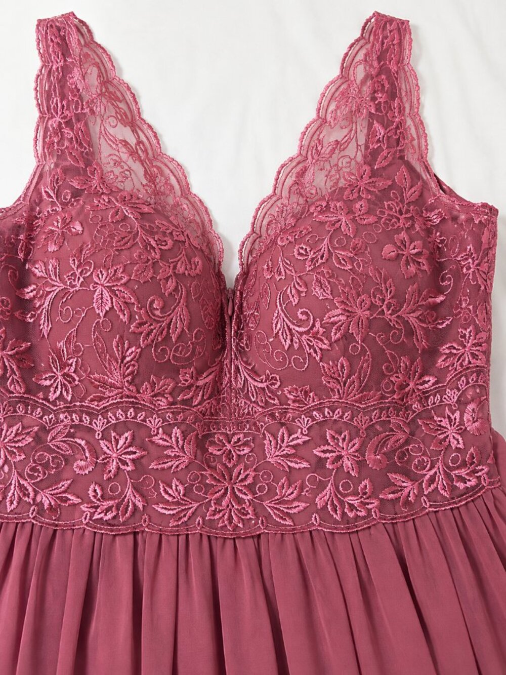 Mori Lee Madeline Gardner 21656 Dusty Rose Chiffon Bridesmaid Dress Size 10 READ - Picture 3 of 10